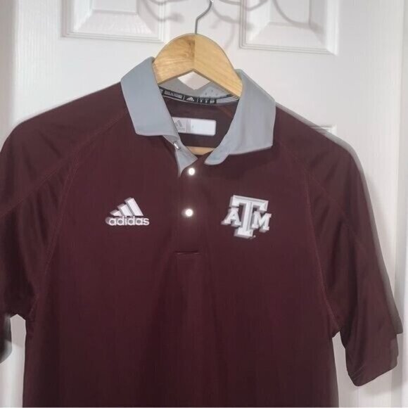 Adidas Texas A&M Aggies College Climacool Pullover Short Sleeved Polo Size Small - Picture 3 of 6
